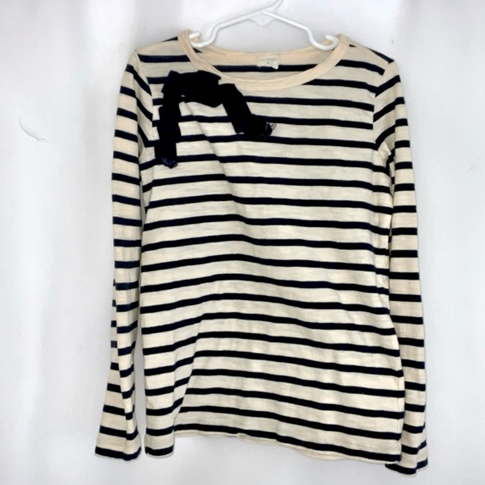 Girl’s Crewcuts Striped Tee with Ribbon Size 5